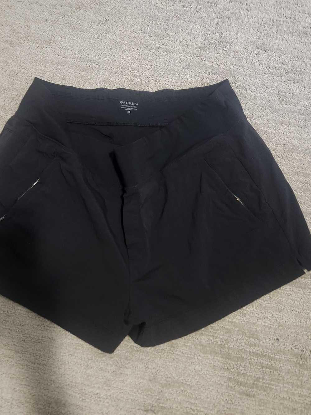 Athleta Black High-Waist Active Shorts with Zip Pockets